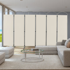 Biombo Plegable de 6 Paneles Separador de Espacios de Pantalla de Tela para Porche Oficina Sala de Estar 331 x 51 x 188 cm Blanco