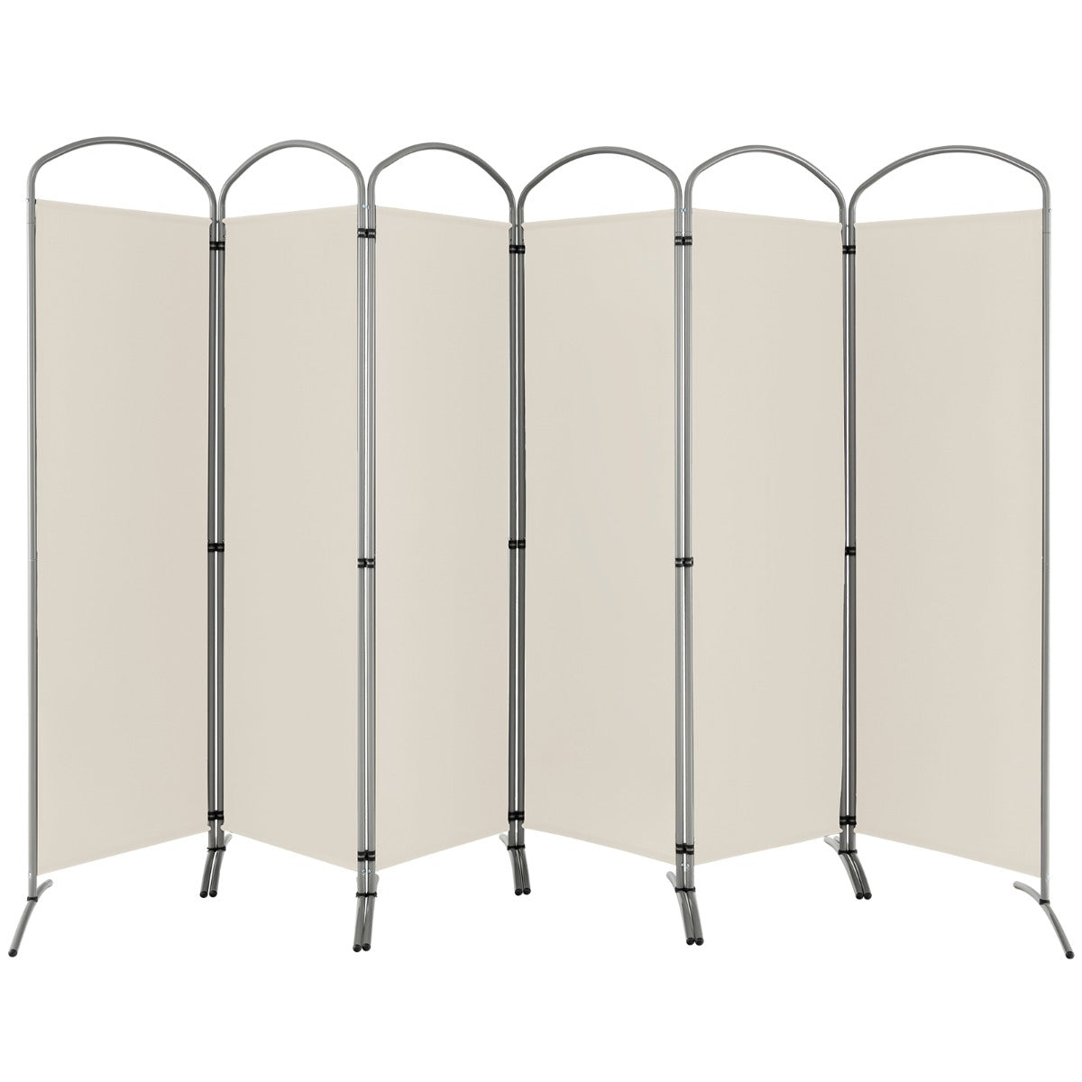 Biombo Plegable de 6 Paneles Separador de Espacios de Pantalla de Tela para Porche Oficina Sala de Estar 331 x 51 x 188 cm Blanco