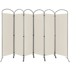 Biombo Plegable de 6 Paneles Separador de Espacios de Pantalla de Tela para Porche Oficina Sala de Estar 331 x 51 x 188 cm Blanco