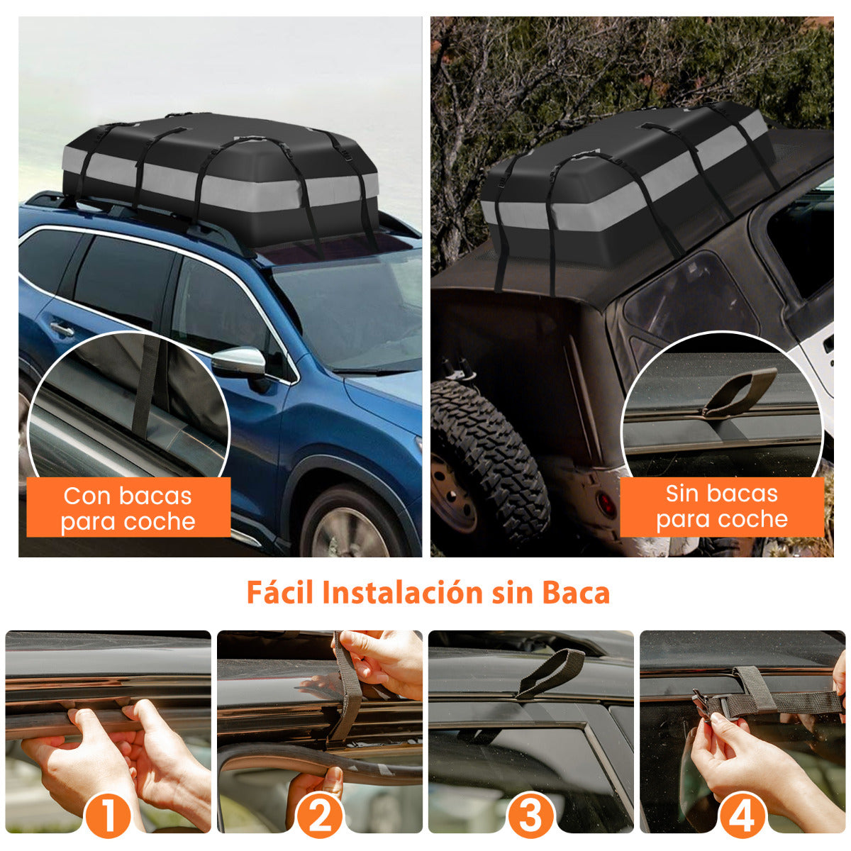 Bolsa de Techo para Coche 424L Impermeable con Cerradura y Alfombra Antideslizante 112 x 86 x 43 cm Gris