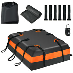 Bolsa de Techo para Coche 424L Impermeable con Cerradura y Alfombra Antideslizante 112 x 86 x 43 cm Naranja