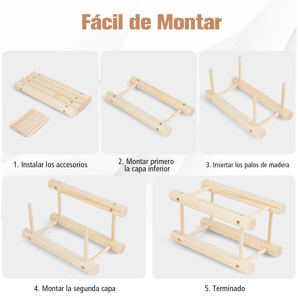 Botellero de Madera Maciza para 36 Botellas Vinos Estante de Exposición 5 Niveles para Cocina Despensa Bodega Bar 44,5 x 24 x 86 cm Natural