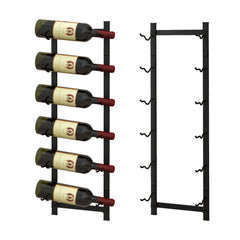 Botellero de Pared para 6 Vinos Soporte Colgante Metal Inoxidable para Botellas de Vino Estante de Vino Vertical para Cocina Comedor Bar