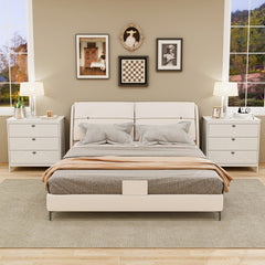 Cómoda de 3 Cajones Mueble de Almacenaje Armario con Kit Anticaída Mesita de Noche de 3 Niveles Cajonera para Dormitorio y Estudio Blanco
