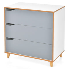Cómoda de 3 Cajones Mesitas de Noche con Asas Integradas Dispositivo Antivuelco para Pasillo Entrada Dormitorio 75 x 42 x 75 cm Gris