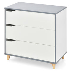Cómoda de 3 Cajones Mesitas de Noche con Asas Integradas Dispositivo Antivuelco para Pasillo Entrada Dormitorio 75 x 42 x 75 cm Blanco