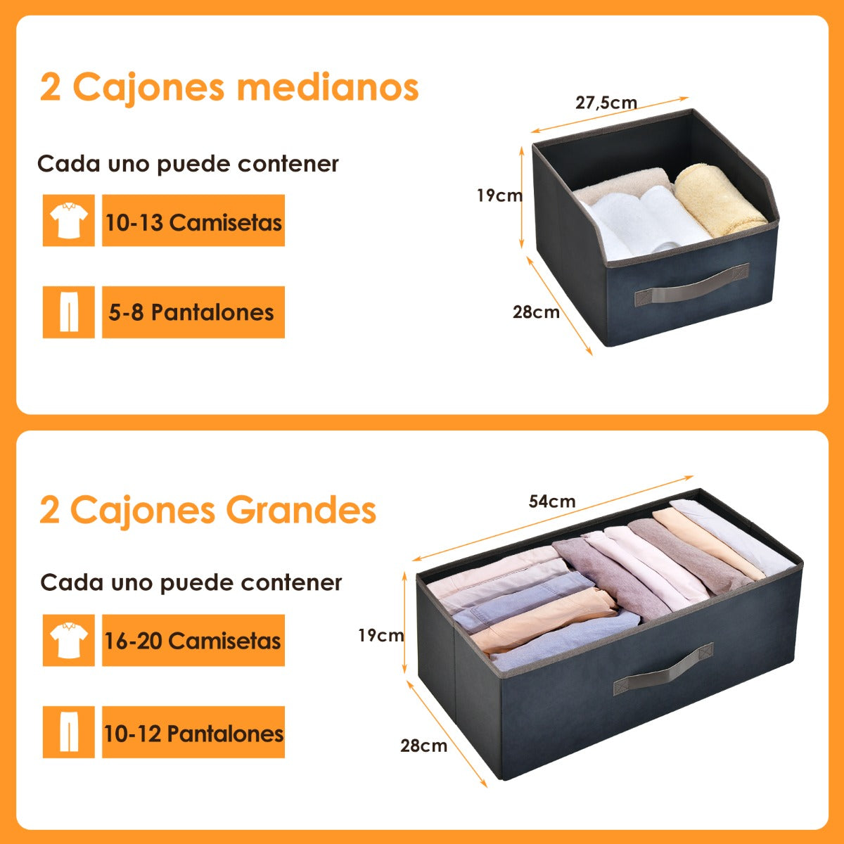 Cómoda de 4 Cajones de Tela Aparador con 2 Estantes Anti-Vuelco y Armario Cajonera para Dormitorio Entrada 58 x 29 x 100 cm Marrón