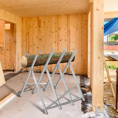 Caballete de Acero Plegable Caballete para Sierra de Madera para Motosierras Soporta hasta 100 kg Portátil Cortar Leña 82 x 82 x 80 cm