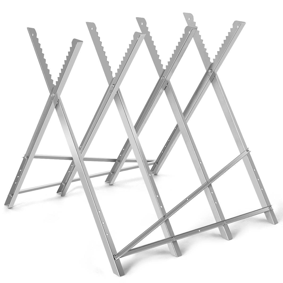 Caballete de Acero Plegable Caballete para Sierra de Madera para Motosierras Soporta hasta 100 kg Portátil Cortar Leña 82 x 82 x 80 cm