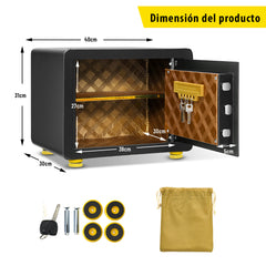 Caja Fuerte en Acero Caja de Seguridad Electrónica con Teclado Numérico y Digitales para Casa Oficina Empresa Negro 40 x 30 x 31 cm