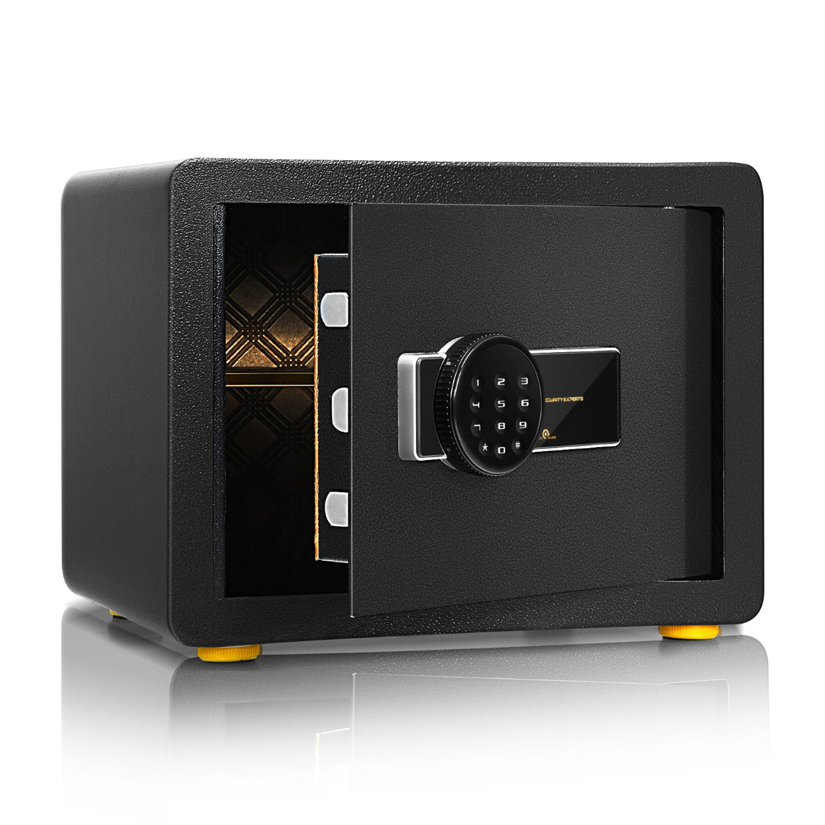 Caja Fuerte en Acero Caja de Seguridad Electrónica con Teclado Numérico y Digitales para Casa Oficina Empresa Negro 40 x 30 x 31 cm