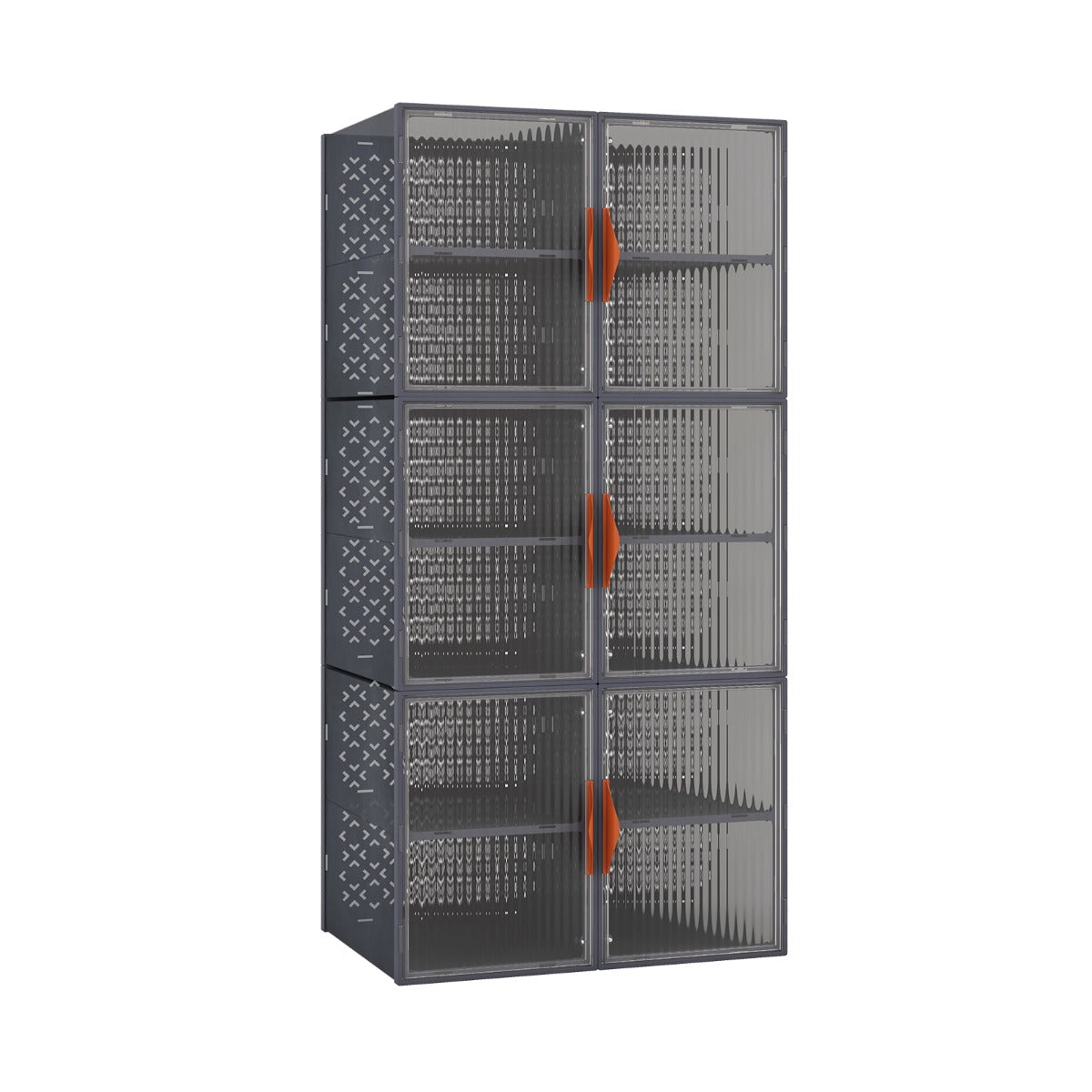 Cajas de Almacenamiento de 12 Cubos con Cubiertas Juego de 6 Cajas de Plástico Apilables Organizador para Zapatos Ropa Juguetes Gris