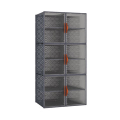 Cajas de Almacenamiento de 12 Cubos con Cubiertas Juego de 6 Cajas de Plástico Apilables Organizador para Zapatos Ropa Juguetes Gris