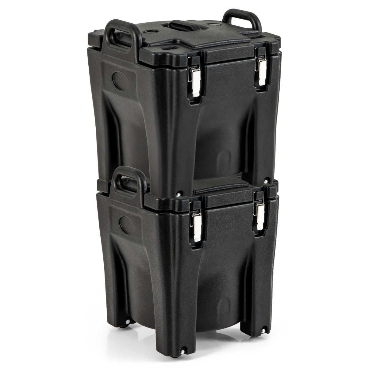 Calentador de Alimentos Portátil Apilable de 30 L con Barril de Acero Inoxidable 2 Asas 4 Ruedas Calentador de Sopa para Camping Negro