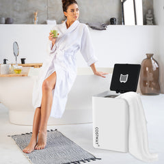 Calentador de Toallas Cubeta de Calentador de Toallas de Lujo con Apagado Automático Temporizador y Pantalla LED 23L SPA 114 x 178 cm Blanco