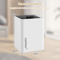 Calentador de Toallas Cubeta de Calentador de Toallas de Lujo con Apagado Automático Temporizador y Pantalla LED 23L SPA 114 x 178 cm Blanco