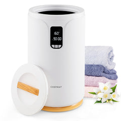 Calentador de Toallas para Baño Calentador de Mantas de 20L con Luz LED Temporizador Bloqueo Infantil Cubo Portátil 114 x 178 cm Blanco