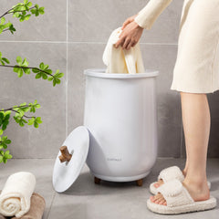 Calentador de Toallas Cubo 20L con 3 Niveles de Calentamiento Temporizador y Apagado Automático Blanco