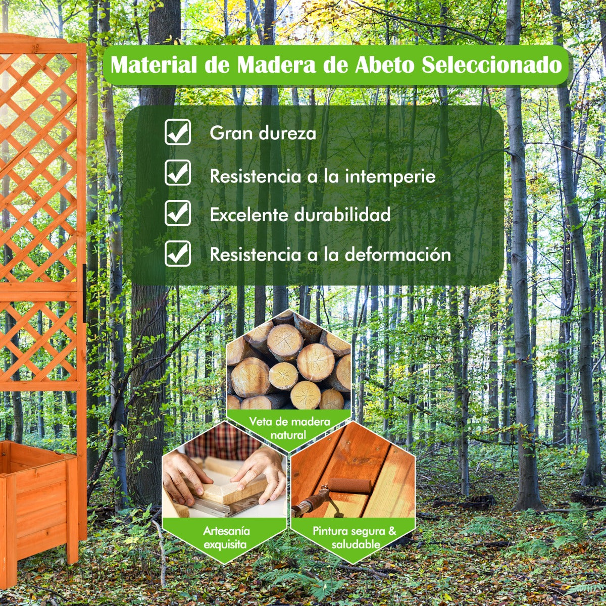 Cama de Jardín Elevada con Caja de Plantación y Orificio de Drenaje Contenedor de Plantas de 180 cm para Jardín Patio y Balcón Naranja