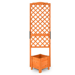 Cama de Jardín Elevada con Caja de Plantación y Orificio de Drenaje Contenedor de Plantas de 180 cm para Jardín Patio y Balcón Naranja