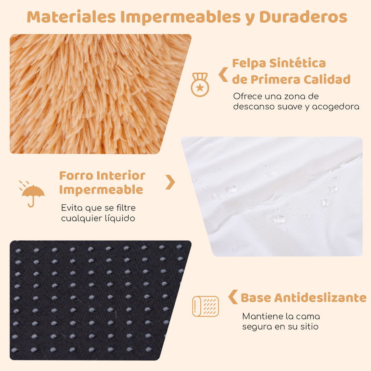 Cama para Siesta Lavable y Esponjosa de Piel Sintética Se Adapta Mascotas y Personas Adultos con Manta Almohada 171 x 115 x 25 cm Marrón