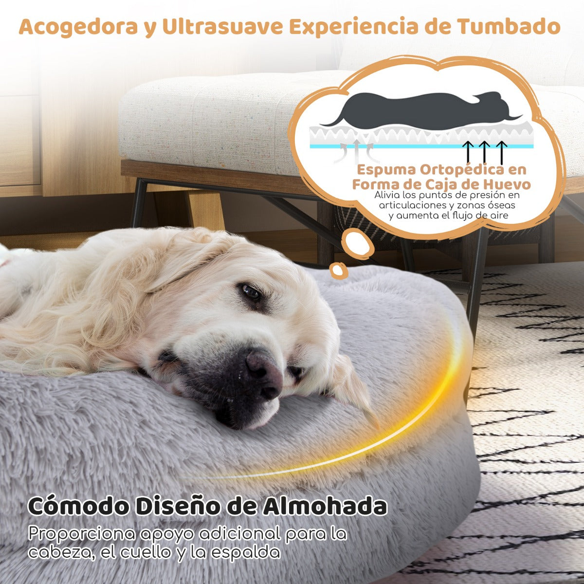 Cama para Siesta Lavable y Esponjosa de Piel Sintética Se Adapta Mascotas y Personas Adultos con Manta Almohada 171 x 115 x 25 cm Gris