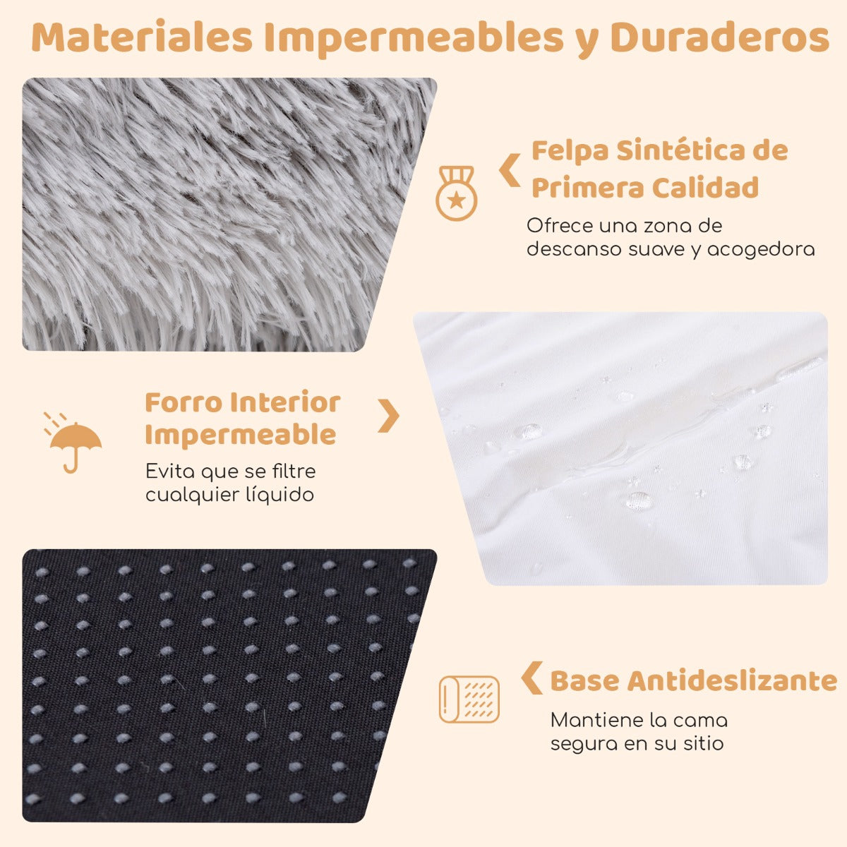 Cama para Siesta Lavable y Esponjosa de Piel Sintética Se Adapta Mascotas y Personas Adultos con Manta Almohada 171 x 115 x 25 cm Gris