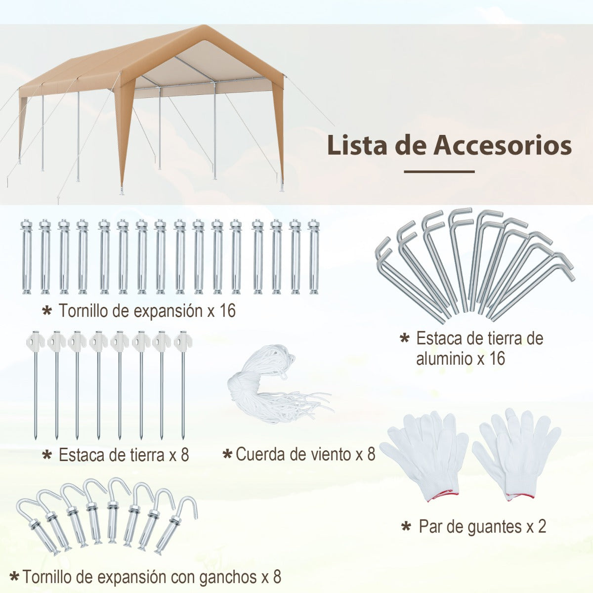 Carpa de Garaje Portátil Resistente con Estructura de Metal para Exteriores 301 x 600 x 285 cm Amarillo