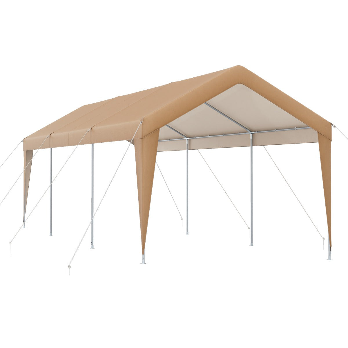 Carpa de Garaje Portátil Resistente con Estructura de Metal para Exteriores 301 x 600 x 285 cm Amarillo