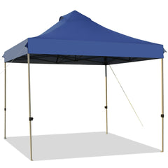 Carpa con Dosel Desplegable de 3 x 3 m Toldo Portátil Impermeable con Bolsa de Transporte Ruedas 3 Alturas Ajustables para Jardín Azul