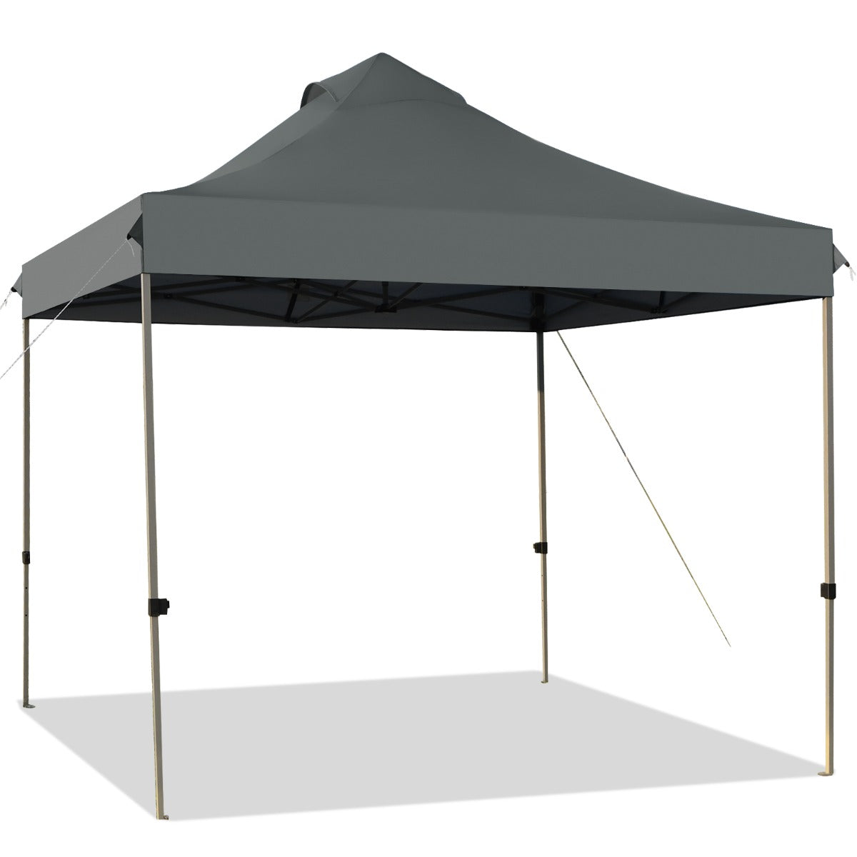 Carpa con Dosel Desplegable de 3 x 3 m Toldo Portátil Impermeable con Bolsa de Transporte Ruedas 3 Alturas Ajustables para Jardín Gris