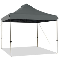 Carpa con Dosel Desplegable de 3 x 3 m Toldo Portátil Impermeable con Bolsa de Transporte Ruedas 3 Alturas Ajustables para Jardín Gris