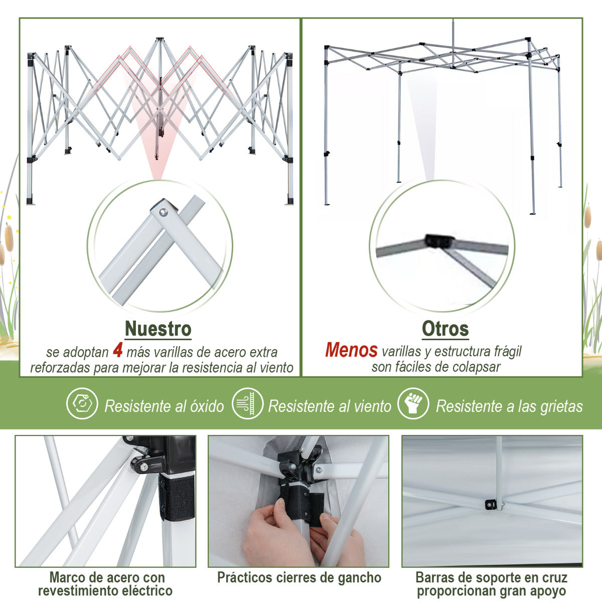 Carpa Plegable 3x3m Cenador Tienda Emergente Pop Up 8 Personas Gazebo Pabellón con Doble Techo Altura Ajustable Playa Jardín Patio Negro