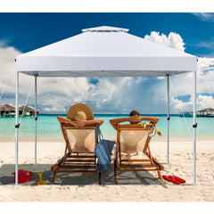 Carpa Plegable 3x3m Cenador Tienda Emergente Pop Up 8 Personas Gazebo Pabellón con Doble Techo Altura Ajustable Playa Jardín Patio Plata