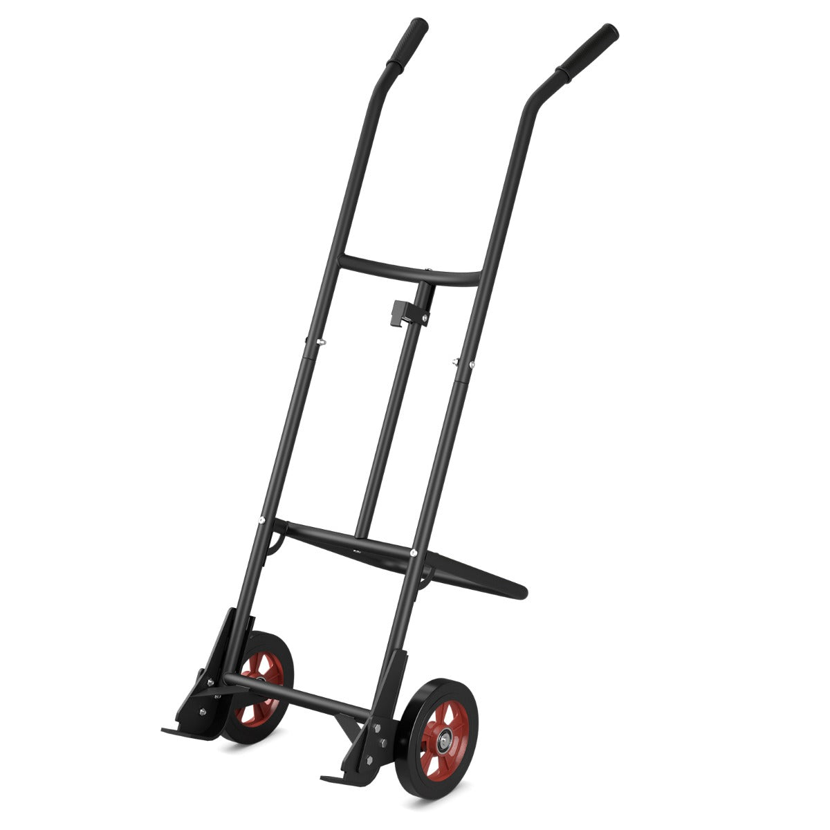 Carretilla de Metal para Tambores con 2 Ruedas de Goma Asas de EVA y Resorte para Fijación de Tambores Carga 545 kg 57 x 49 x 155 cm Negro