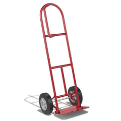 Carrito de Sacos con Mango en P Carretilla de Mano de Trabajo Respaldo Alto con Ruedas 25 cm Plegable Carga 300 kg 51 x 48 x 132 cm Rojo