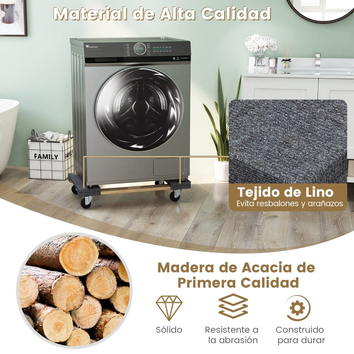 Carrito de Transporte con 4 Ruedas Carga 450 kg Plataforma de Carga para Mover Muebles Herramienta de Transporte 77 x 47 x 15,5 cm Gris