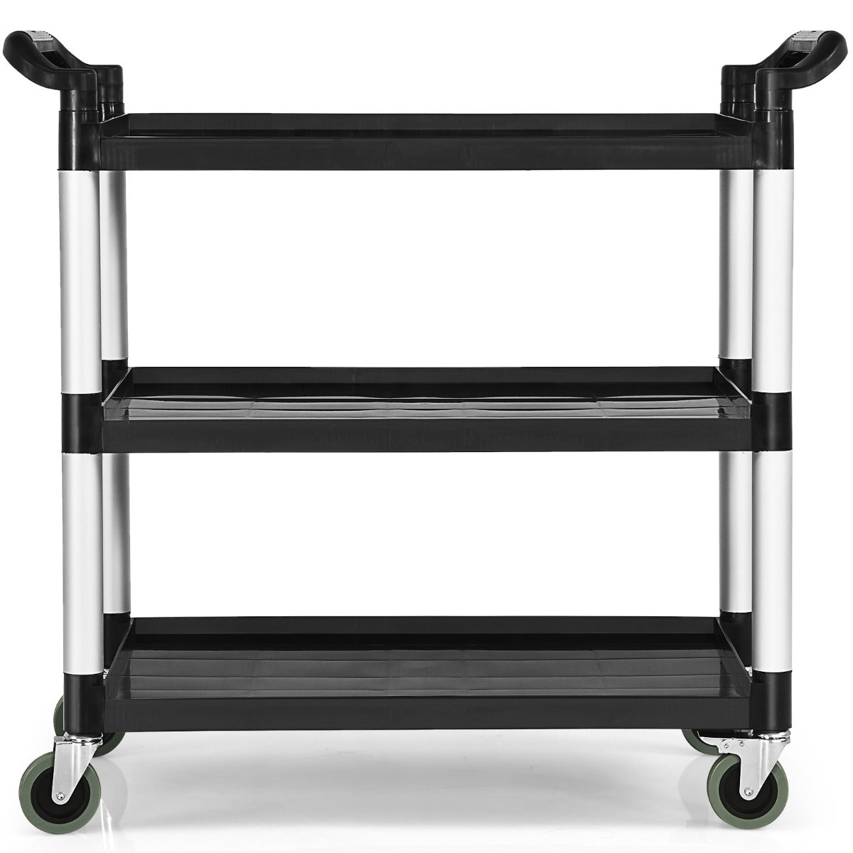 Carro Cocina de 3 Niveles Carro de Servicio con Asas Humanizadas con Sistema de Freno Ruedas para Oficina Restaurante 103 x 49 x 98 cm