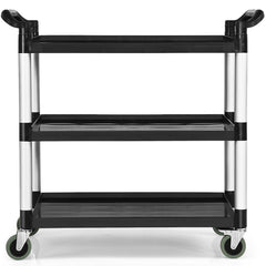 Carro Cocina de 3 Niveles Carro de Servicio con Asas Humanizadas con Sistema de Freno Ruedas para Oficina Restaurante 103 x 49 x 98 cm