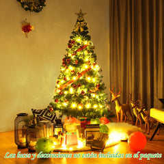 1,5m Árbol de Navidad Artificial con Base Metálica Material PVC Hogar Abeto Verde
