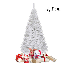 150cm Árbol de Navidad Artificial Blanco con Base Metálica Material PVC Decoración para Fiesta
