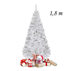 180cm Árbol de Navidad Artificial Blanco con Base Metálica Material PVC Decoración para Fiesta