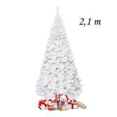 210cm Árbol de Navidad Artificial Blanco con Base Metálica Material PVC Decoración para Fiesta