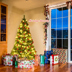 1,8m Árbol de Navidad con 1000 Ramas Bisagras y Base de Metal Resistente Ideal para Casa Oficina Tiendas Hoteles