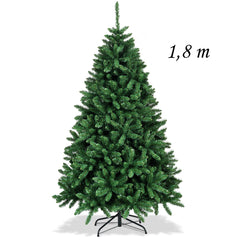 1,8m Árbol de Navidad Árbol Artificial con Base en Metal Resistente Plegable Árbol en PVC para fiesta casa Mercados Verde