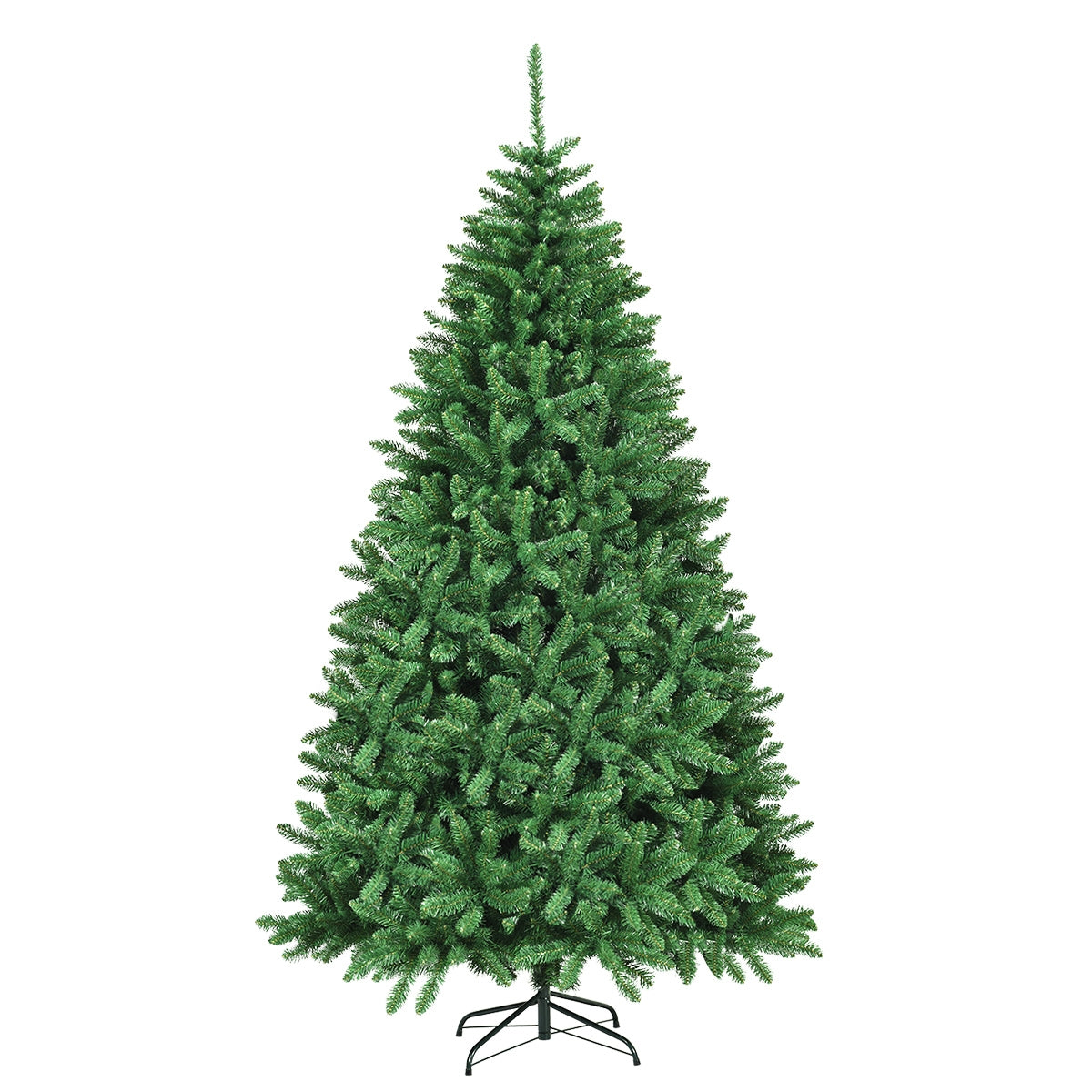 2,25m Árbol de Navidad Abeto Artificial No Iluminado con Base Plegable de Metal Decoración para Casa Oficina