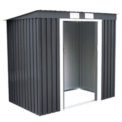 Cobertizo de Almacenamiento Caseta de Patio al Aire Libre Gris oscuro 213 x 130 x 173 cm
