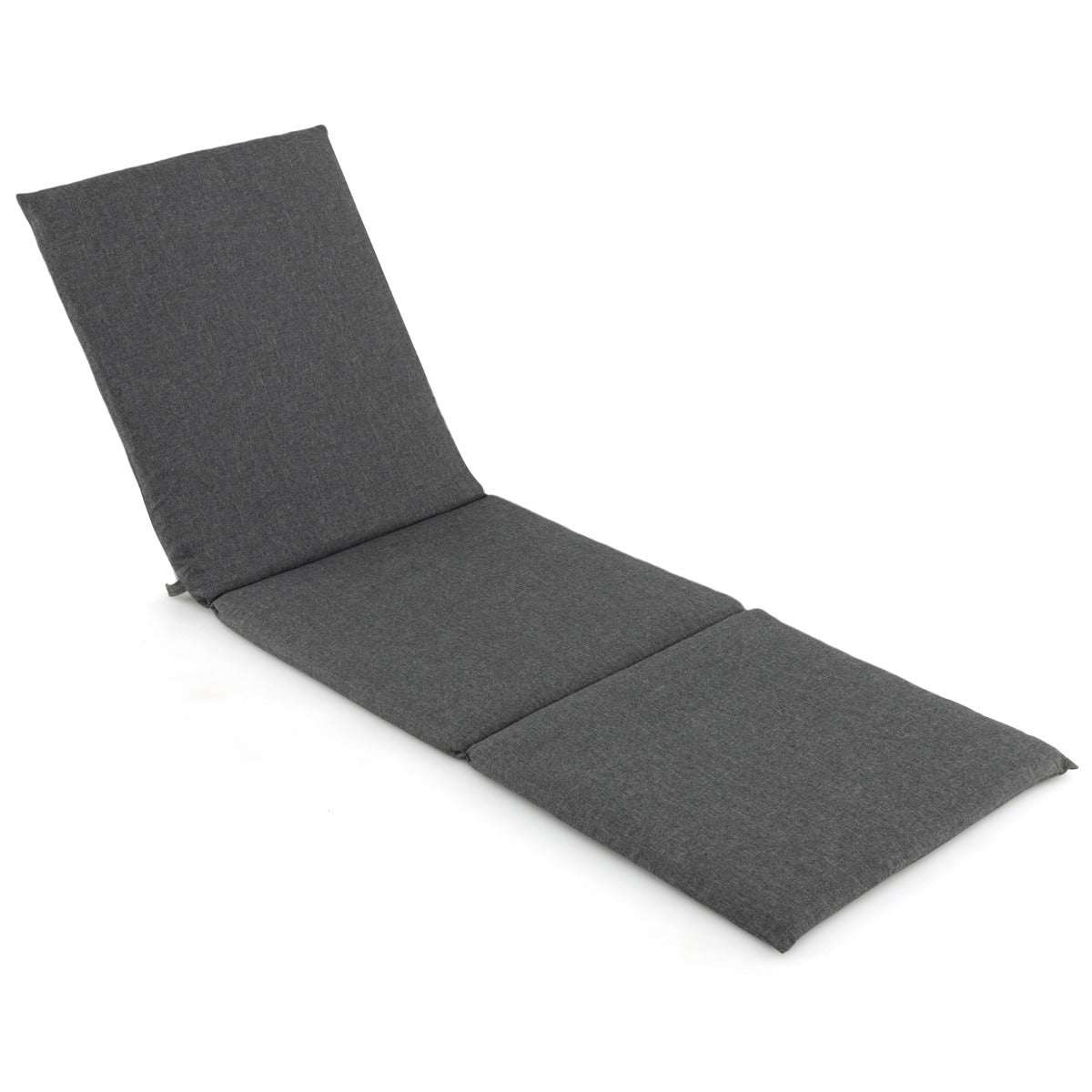 Cojín para Tumbona de Exterior Almohadilla para Muebles de Patio con Correas de Fijación Cierre de Gancho Bucle 182 x 59 cm Gris