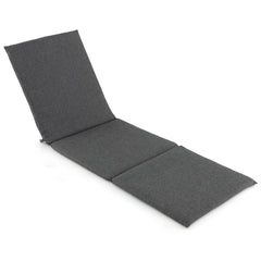 Cojín para Tumbona de Exterior Almohadilla para Muebles de Patio con Correas de Fijación Cierre de Gancho Bucle 182 x 59 cm Gris