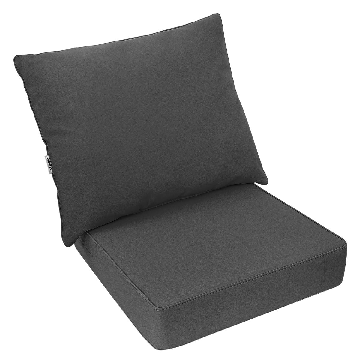 Juego de 2 Cojines Desmontables para Muebles de Patio con Cintas Antideslizantes Relleno Suave Gris